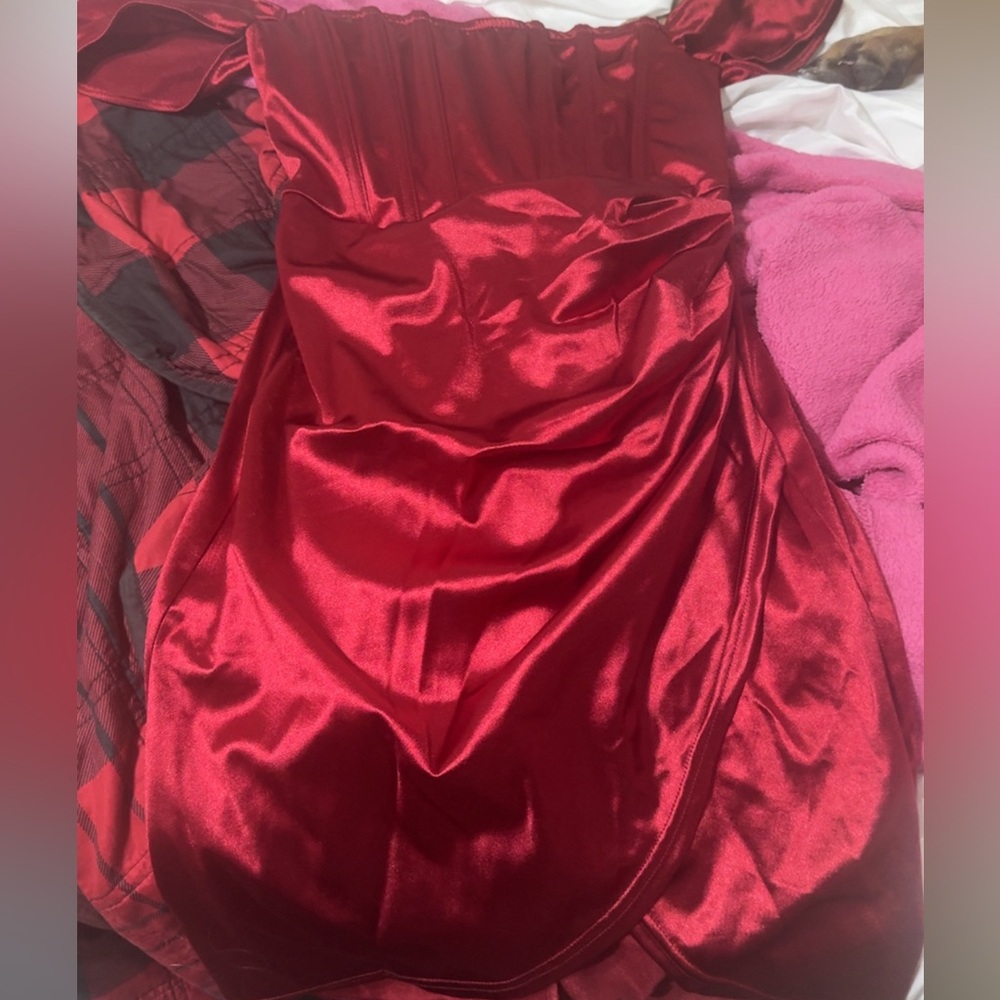 Elegant Red Satin Dress